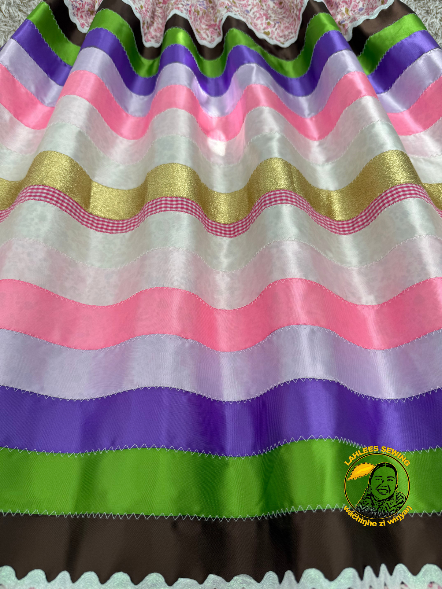 💝Pink/Gold flower skirt💝